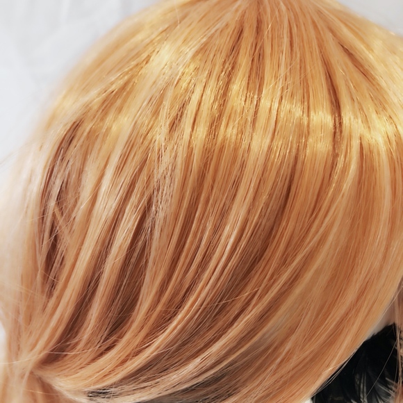 New Rose Gold bob wig with long bangs cosplay main image 4